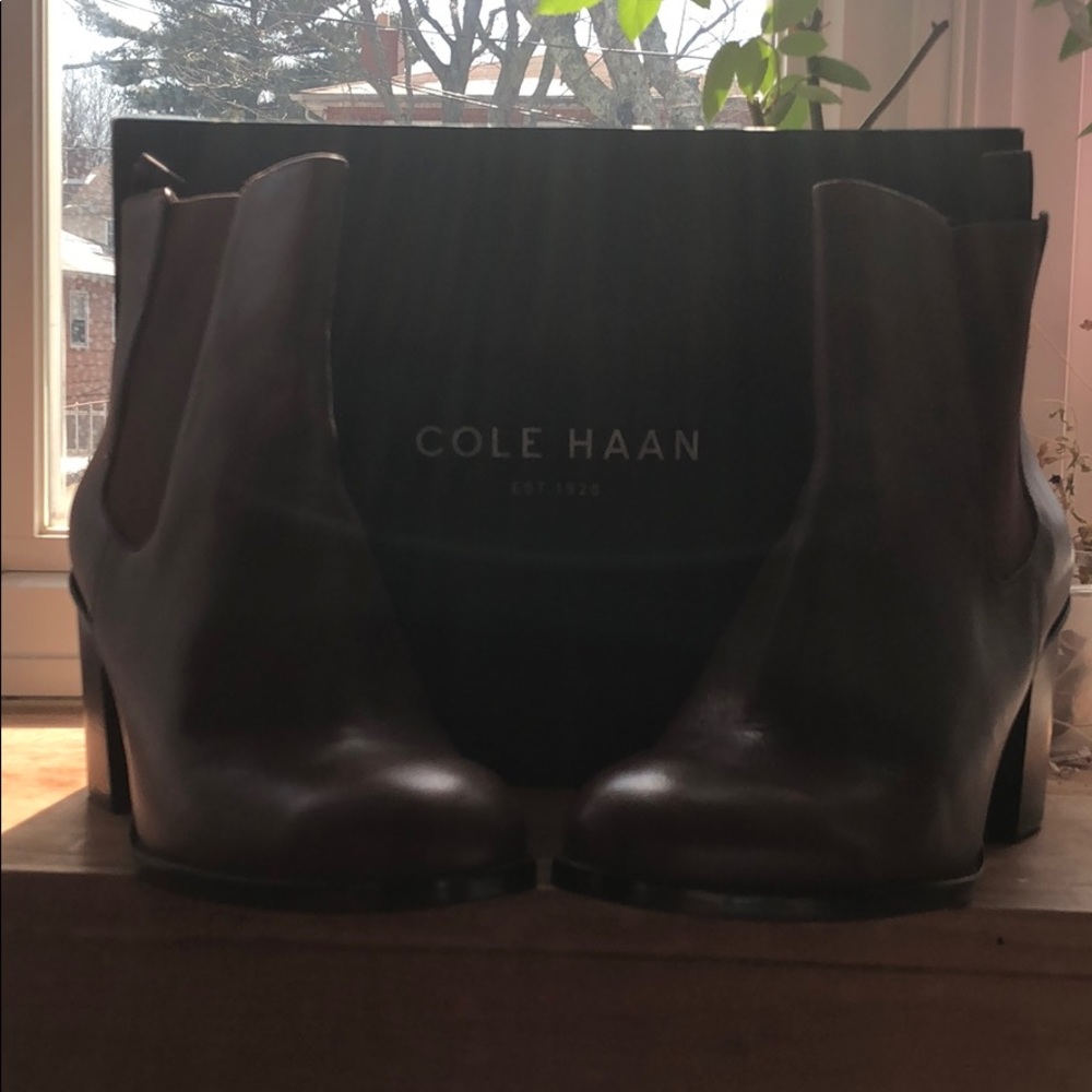 Cole Haan Chestnut Heel Ankle Boot.